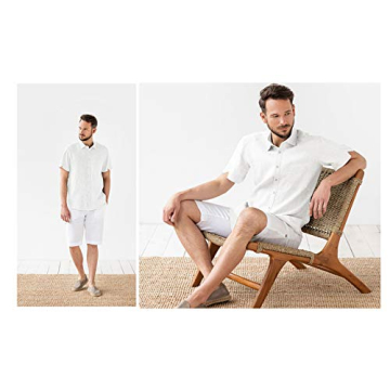 JEKAOYI Short Sleeve Linen Shirt for Stylish Summer Wear