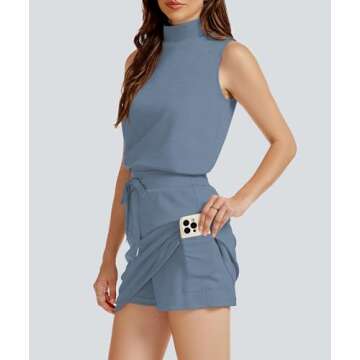 Casly Lamiit Two Piece Summer Skort Set for Women