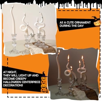 Halloween Ghost Candles 5 Pack Spooky Twisted Taper Decor
