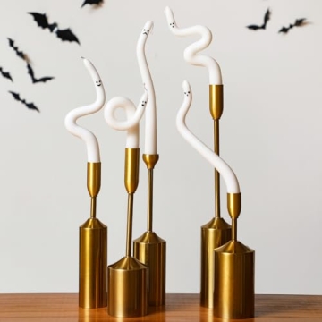 Halloween Ghost Candles 5 Pack Spooky Twisted Taper Decor