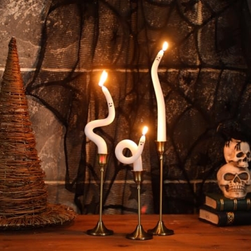 Halloween Ghost Candles 5 Pack Spooky Twisted Taper Decor
