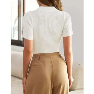 ZESICA Women's Short Sleeve V Neck T Shirts for Summer Style