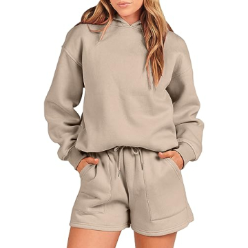 Comfortable ANRABESS 2 Piece Hoodie Short Lounge Set