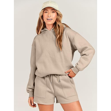 Comfortable ANRABESS 2 Piece Hoodie Short Lounge Set