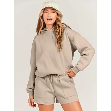 Comfortable ANRABESS 2 Piece Hoodie Short Lounge Set