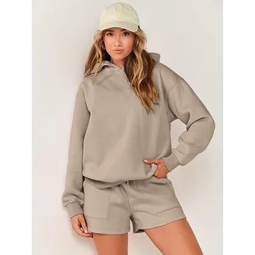 Comfortable ANRABESS 2 Piece Hoodie Short Lounge Set