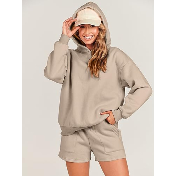 Comfortable ANRABESS 2 Piece Hoodie Short Lounge Set