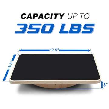 Yes4All Professional Rocker Balance Board for Physical Therapy | 17.5” Wooden Rocker Board for Bal...