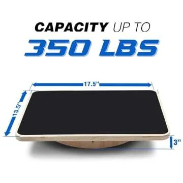 Yes4All Professional Rocker Balance Board for Physical Therapy | 17.5” Wooden Rocker Board for Bal...