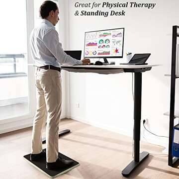 Yes4All Professional Rocker Balance Board for Physical Therapy | 17.5” Wooden Rocker Board for Balance & Rehabilitation Exercises (Black)