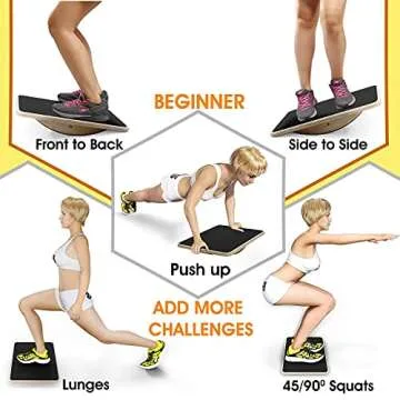 Yes4All Professional Rocker Balance Board for Physical Therapy | 17.5” Wooden Rocker Board for Balance & Rehabilitation Exercises (Black)