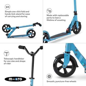 Micro Speed Deluxe Foldable Scooter - Smooth Ride for Teens