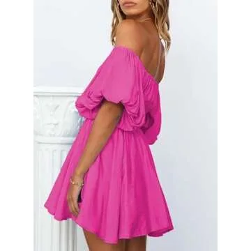 Dokotoo Women’s Hot Pink A-Line Dress for Summer Style