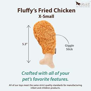 P.L.A.Y. Cute Plush Dog Toys - Fast Food Themed Durable Giggle Chew Toy, Great for Puppies & Small, ...