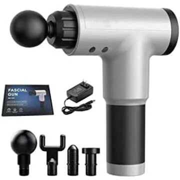 Mini Massage Gun,Deep Muscle Massage is Used to Relieve Muscle Soreness and Eliminate Fatigue. Portable Electric Handheld Massager Easy to Carry, with 6 Skin Friendly Washable Pads and 4 Speeds