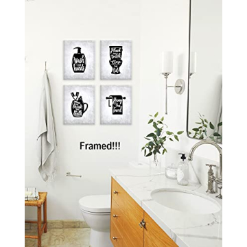 Funny Bathroom Wall Decor Canvas Art Set for Home