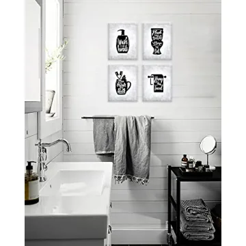 Funny Bathroom Wall Decor Canvas Art Set for Home