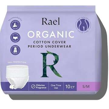 Rael Disposable Underwear for Women, Organic Cotton Cover - Postpartum Essentials, Maximum Coverage ...