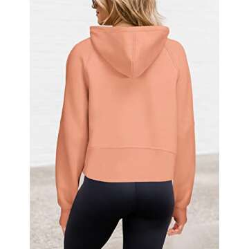 BONITEE Half Zip Cropped Pullover Hoodie for Women