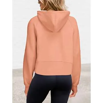 BONITEE Half Zip Cropped Pullover Hoodie for Women
