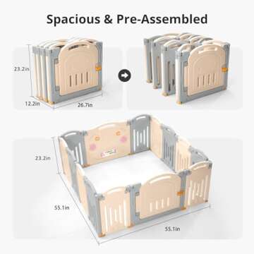 UANLAUO Baby Playpen - Safe & Spacious Toddler Play Area with Interactive Features