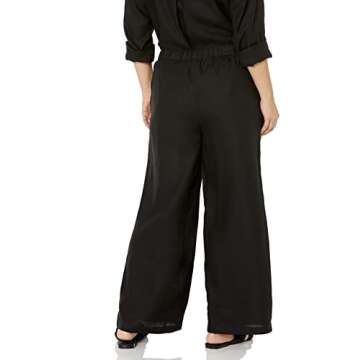 The Drop Women's Finley Relaxed Linen Pull-on Wide Leg Pant