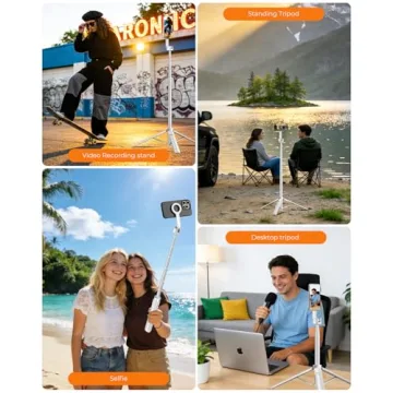 Magnetic Selfie Stick Tripod with Wireless Remote for iPhone