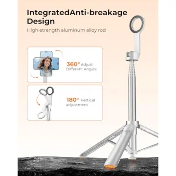 Magnetic Selfie Stick Tripod with Wireless Remote for iPhone