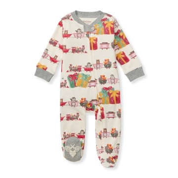Burt's Bees Baby Boys Pajamas - Organic Cotton Zip-Up PJs