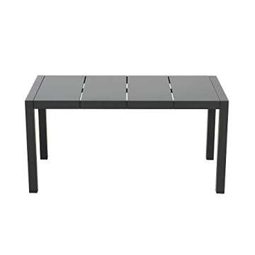 Amazon Brand - Ravenna Home Archer Outdoor Patio Steel Coffee Table with Panel Top, 38"W, Gray