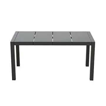 Amazon Brand - Ravenna Home Archer Outdoor Patio Steel Coffee Table with Panel Top, 38"W, Gray