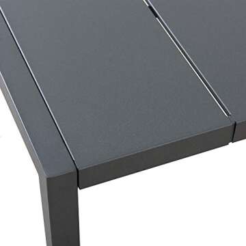 Amazon Brand - Ravenna Home Archer Outdoor Patio Steel Coffee Table with Panel Top, 38"W, Gray