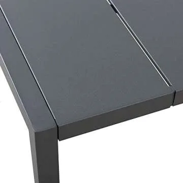 Amazon Brand - Ravenna Home Archer Outdoor Patio Steel Coffee Table with Panel Top, 38"W, Gray
