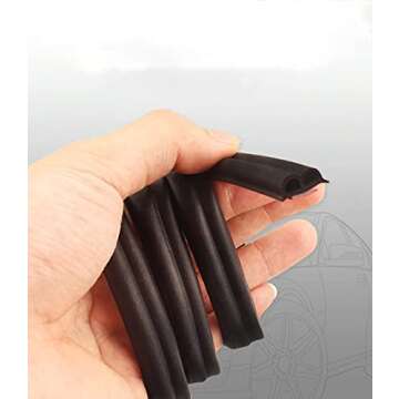 33Ft Universal Self Adhesive Weather Seal Strip for Car, 51/100 Inch Wide X 1/5 Inch Thick, Auto Door & Window Weatherstrip with Engine Cover (2 Rolls, 16.5 Ft Each)