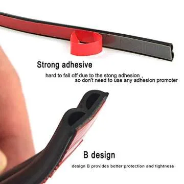33Ft Universal Self Adhesive Weather Seal Strip for Car, 51/100 Inch Wide X 1/5 Inch Thick, Auto Door & Window Weatherstrip with Engine Cover (2 Rolls, 16.5 Ft Each)