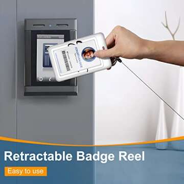 Plifal Badge Holder with Retractable Reel, ID Name Tag Work Badge Clip Christian Heavy Duty Vertical...
