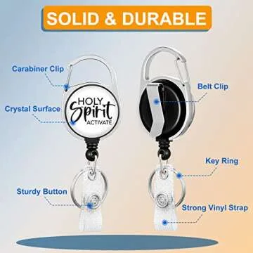 Plifal Badge Holder with Retractable Reel, ID Name Tag Work Badge Clip Christian Heavy Duty Vertical Card Protector Cover Case for Work Office Nurse Medical Student Teacher Women