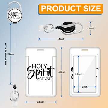 Plifal Badge Holder with Retractable Reel, ID Name Tag Work Badge Clip Christian Heavy Duty Vertical Card Protector Cover Case for Work Office Nurse Medical Student Teacher Women