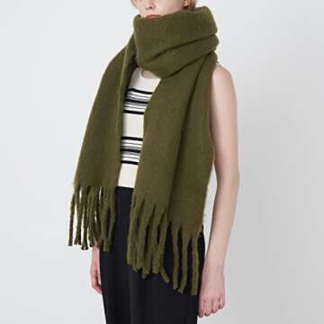 Sundsgt Oversized Soft Tassel Scarf for Women