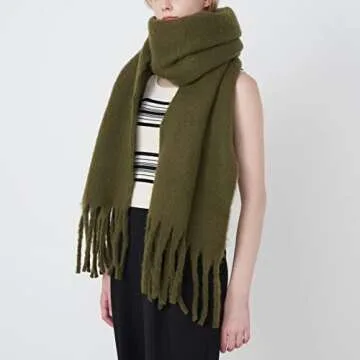 Sundsgt Oversized Soft Tassel Scarf for Women
