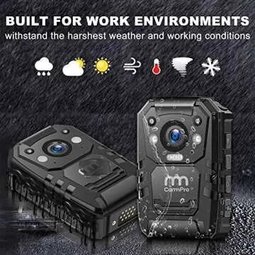 1296P HD Police Body Camera,64G Memory,CammPro I826 Premium Portable Body Camera,Waterproof Body-Worn Camera,Night Vision,GPS for Law Enforcement Recorder,Security Guards,Personal Use1