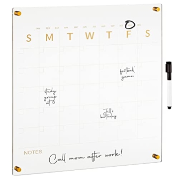 Modern Acrylic Wall Calendar with Dry Erase Marker - Sleek Design