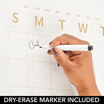 Modern Acrylic Wall Calendar with Dry Erase Marker - Sleek Design