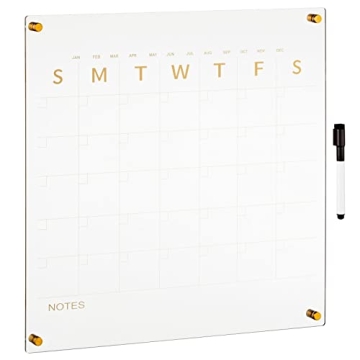 Modern Acrylic Wall Calendar with Dry Erase Marker - Sleek Design