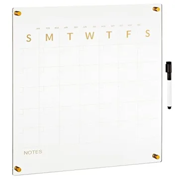 Modern Acrylic Wall Calendar with Dry Erase Marker - Sleek Design