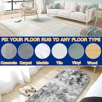 Sahhika Rug Tape, 10 Pcs Double Sided Non Slip Reusable Rug Stopper, Washable Rug Tape for Hardwood Floors, Tile Floors, Carpets, Floor Mats, Wall (Peal White)