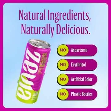 Zevia Zero Calorie Energy Drink, 6-Flavor Essential Variety Pack, All Flavors, 12 Ounce Cans (Pack of 12)