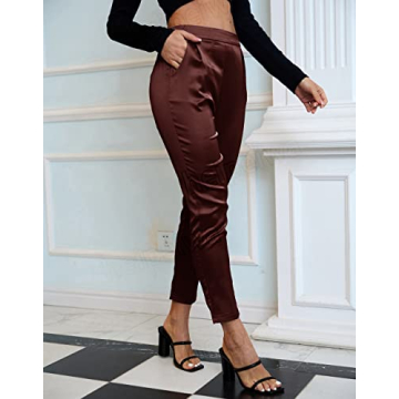 Stylish Women's Satin Silky Dress Casual Pants for Every Occasion