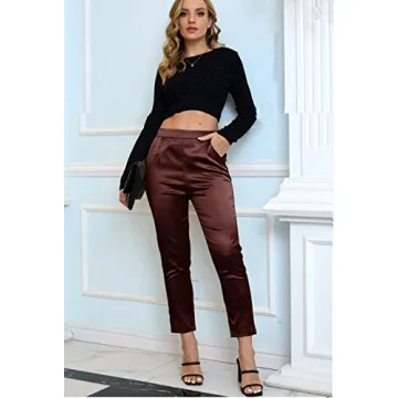 Stylish Women's Satin Silky Dress Casual Pants for Every Occasion