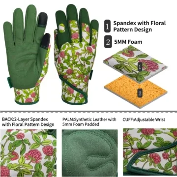 MSUPSAV Gardening Gloves for Women with Touch Screen Compatibility